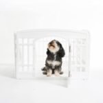 IRIS USA 4-Panel Dog Playpen, Pet Enclosure, White | Puppy Training, Configurable Layout, Multi-Shape Setup, Custom Pen Configuration, Secure Door Latch, Stable Non-Tip Base - Image 10