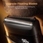 Mbzoey Electric Foil Shavers for Men: IPX7 Waterproof - Magnetic Cover | Mini Razor for Travel - Face Shaver with LED Display & USB-C Fast Charge - Micro-Comb Technology & Precision Blades - Image 3