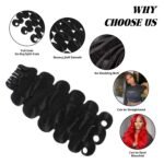 15A Raw Indian Human Hair Bundles Body Wave Bundles Human Hair,Triple Lifespan Virgin Remy Hair,No Tangle Shedding,Keep Texture Silky Soft After Multiple Washes (3 Bundles Natural Black, 20 22 24) - Image 7