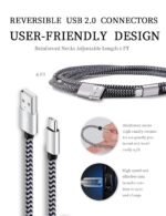 USB C Cable 6ft 5Pack, 3A Fast Charging Nylon Braided Type C Cord | Tpc001 USB C Charger Cable with Durable Braided Design, Compatible with Samsung Galaxy S10e S10 S9 S8 Plus Note 9 A80 A50 A20 - Image 5