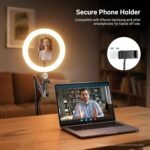 NEEWER Entry Level Version 10.5" 10W Ring Light with 46"-63" Stand, Overhead Phone Holder Mount Compatible with iPhone, Bi Color LED Selfie Lighting CRI85+ for TikTok Video Recording Streaming, N44 - Image 7