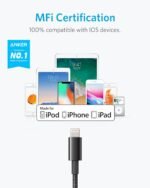 Anker USB A to Lightning Cable, MFi-Certified (2-Pack, 6 ft, Black) | Double-Braided Nylon Cord, for iPhone 14 / 13 / 12 / 11 Pro / 11 / XS Max / XR / 8 / 7 / 6s Plus, and More - Image 3