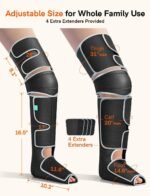 ALLJOY Leg Massager for Circulation and Pain Relief FSA, Gifts for Men Women Dad Mom, Leg Massager with Heat and Compression, 2 Heat 5 Modes 4 Intensities 4 Extenders - Image 5