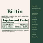 Nature's Bounty Biotin Hair Skin & Nails Vitamins, 10,000mcg, 120 Softgels - Image 7