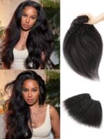 Kinky Yaki Straight 100% Human Hair Bundles 15A Grade 16 18 20inch | Soft Full & Thick From Root To Tip,Minimal Shedding & Tangle Resistan,Natural Color Easy To Blend,Reusable With Proper Care - Image 2