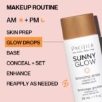Pacifica Sunny Glow Liquid Face Bronzer Drops - Face Makeup Bronzing For Face & Cheeks for Instant Sun-Kissed Glow - Vitamin C & Glycolic Acid Infused Liquid Bronzer Illuminating Highlighting Clean - Image 12
