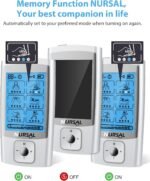 NURSAL 24 Modes TENS Unit Muscle Stimulator for Pain Relief, Rechargeable Electronic Pulse Massager, 8 Pcs Pads, Drug-Free Pain Relief for Shoulder, Back, Muscle, ABS Pads Holder - Image 4