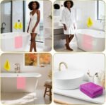 UJFQBH 3 Pieces African Bath Sponge African Net Long Net Bath Sponge Exfoliating Shower Body Scrubber Back Scrubber Skin Smoother,Great for Daily Use (Pink,Yellow,Purple) - Image 7