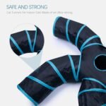 EGETOTA Cat Tunnel for Indoor Cats Large, with Play Ball S-Shape 5 Way Collapsible Interactive Peek Hole Pet Tube Toys, Puppy, Kitty, Kitten, Rabbit (Blue & Black) - Image 6