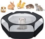 UWE Small Animal Playpen, Waterproof Foldable Pet Playpen, Black | Anti-Escape Exercise Pet Tent, Bite Resistant Breathable Mesh, Leakproof Base, Easy Fold Storage, Indoor Outdoor For Pets - Image 2