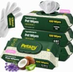 Pet Wipes for Dogs and Cats – 400 Count (8x8in) Hypoallergenic, Deodorizing Dog Wipes for Paws, Ears and Butt | XL with Aloe & Coconut Oil, Lavender Scented | Includes 4 Grooming Glove Wipes - Image 2