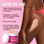 Bikini Area Exfoliator with 10% AHA+BHA & Turmeric, Ingrown Hair & Razor Bumps for Bikini Underarm Area, Skin Moisturizing, Smoothing, Even Skin Tone Exfoliating Body Scrub with Walnut Shell Powder - Image 9