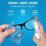 SmoTecQ Glasses Cleaner Kit – Alcohol-Free, Plant-Based Spray + Ultra-Soft Microfiber Cloths for Eyeglasses, Screens & Cameras – 2 x 2oz Spray Bottles + 2 Cloths + Travel Pouch Set - Image 3