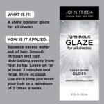 John Frieda Luminous Glaze Clear Shine Hair Gloss, 6.5 fl oz, 2 Pack | Enhances Color, Reflective Sheen, Color-Treated Or Natural Hair, Smooth Finish, Glossy Shine - Image 4