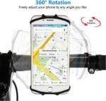 Bike Phone Mount 2 Pack, Universal Motorcycle Phone Holder for Bike, 360°Rotation Silicone Bicycle Phone Holder Handlebar Phone Mount Compatible with iPhone, Samsung, All Smartphones - Image 4