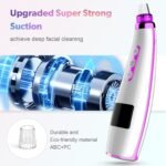 Blackhead Remover Vacuum, Facial Pore Extractor, 5 Suction Levels, 5 Probes | USB Rechargeable Pore Cleaner, Electric Comedone Whitehead Extractor Tools, 4 Stainless Steel Tools - Image 3