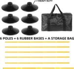 Desyeryamimi 5 FT Agility Training Poles for Soccer/Dog/Horse,Adjustable Football Basketball Speed and Agility Training Equipment,Set of 4/6 with Round Rubber Base - Image 3