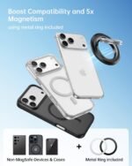 SYNCWIRE Magnetic Phone Ring Holder, for MagSafe Phone Grip Stand Kickstand | 360° Rotation, Double-Sided Magnet, Cell Phone Grip Finger Holder, for iPhone 17 16 15 14 13 12 Pro Max, MagSafe Accessories - Image 9