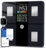 GE Smart Scale for Body Weight, BMI, Body Fat, Muscle Mass, Large Display | 14 Metrics Body Composition Scale for Bathroom, 5.3-inch Screen, Accurate Weighing with Bluetooth Sync, Black - Image 2