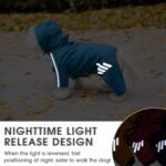 Dog Raincoat, Waterproof Dog Rain Jacket with Hood, Rain Coat with Leash Hole, Reflective Strap for Small Medium Dogs, Outdoor Adventures/Walking Lightweight Puppy (Blue,M) - Image 5