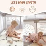 Baby Playpen with Mat, Playpen for Babies and Toddlers, 47inch Mat | Small Baby Play Pens, Play Yard for Infants with Play Mat, 47x47inch Playard with Gate - Image 7