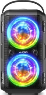 W-KING Party Bluetooth Speaker Boom Box, 180W Max Big Large Speaker | 105dB Loudest Wireless Outdoor Portable Speaker 4 Drivers with 2*4.04'' Subwoofer, 80W HD Huge Deep Bass, IPX5/24H/EQ/USB/TF - Image 2