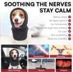 Dog Calming Hoodie - No Shake Ear Wraps for Dogs, Anxiety Relief & Noise Protection, Pet Ear Cover for Thunderstorms, Firework, Grooming, Force Drying, Darkgrey L - Image 5