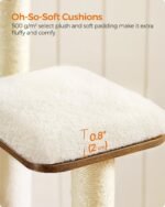 Feandrea Cat Tree, 64.6-Inch Modern Cat Tower, Multi-Level Condo with 5 Scratching Posts, Perch, Washable Removable Cushions, Cave, Rustic Brown UPCT166X01 - Image 7