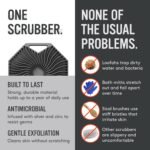 Sud Scrub® Antimicrobial Silicone Body Scrubber, Exfoliating Body Brush for Sensitive Skin, Antibacterial Shower Scrubber for Body, Bathroom Essentials for Men & Women, Charcoal - Image 5