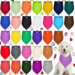 30 Pcs Dog Bandanas Bulk Sublimation Plain Bandanas Bulk for Christmas Birthday Doggy Heat Transfer Triangle Scarf Washable Adjustable for Small Medium Large Pets Dogs(L) - Image 2