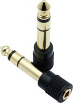Chadou Audio Adapter 6.35mm (1/4 inch) Male to 3.5mm (1/8 inch) Female Stereo Headphone Connector Gold Plated, 2 Pack - Image 8