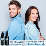 5% Minoxidil for Men Beard and Hair, Minoxidil for Women Hair Growth Spray with Biotin & Castor Oil, Strengthens Weak Roots, Repairs Thinning Hair Spray (60ml, 2PCS-Spray) - Image 8