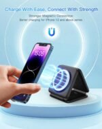 Fold Magnetic Wireless Charger for iPhone: Compact Charging Pad Fit Travel | 3 in 1 Charging Station for Magsafe Apple Watch iPhone 17 16 15 14 13 12 & Airpod - Charger Dock for Travel Bedside Office - Image 8