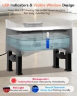 UPSKY 11L Elevated No-Spill Dog Water Fountain with 4 Adjustable Heights | Large Dog Water Dispenser, No-Splash, 304 Stainless Steel Tray, 5-Layer Filtration, for Large/Senior Dogs & Multi-pet Home - Image 8