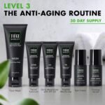 Tiege Hanley Anti-Aging Men's Skin Care Set, 30-Day, 6 Piece Kit | Level 3 Anti-Aging Routine, Daily Face Wash, Facial Scrub, Eye Cream, Serum & AM SPF & PM Moisturizers - Image 3
