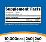 Nutricost Biotin (Vitamin B7) 10,000mcg (10mg), 240 Capsules, Quick Release | Vegetarian, Gluten Free, GMO-Free - Image 3