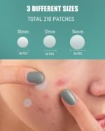 Pimple Patches 210 Counts Three Sizes, Hydrocolloid Patch Invisible with Tea Tree Oil, Acne Patches, Zit Patches for Face, Acne Spot Treatment - Image 3