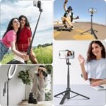 Selfie Stick Tripod for Phone with Remote Control & Holder, 63 Inch, Black | Extendable Selfie Stick Travel for iPhone, iPhone Tripod for Video Recording - Image 8