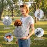 FURTIME Dog Sling Carrier, Puppy Sling for Small Dogs Up to 16 lbs | 2-in-1 Backpack and Shoulder Bag, Hands-Free Pet Carrier with Safety Tether & Adjustable Strap for Outdoors, Grey - Image 7