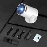 Mini projector, with wired screen sync 4K 1080P portable projector 180° rotation. 17-130" screen video projector. Compatible with smartphones, laptops. - Image 4