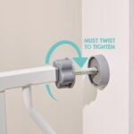 Regalo Safety 29"-49" Extra Wide Baby Gate, Bottom of Stairs & Doorways | Pressure Mounted with Door, For Babies, Toddlers & Pets, White, Tested & Trusted for 30 Years - Image 6