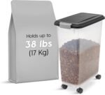 IRIS USA Dog Food Storage Container, Up to 38 lbs, Black, Made in USA | Wheels for Mobility, Airtight Seal, BPA-Free, Best for Bird Seed, Cat food, Cat Litter, Chicken Feed, Pellets - Image 3