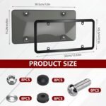 2PCS Clear License Plate Covers and Frames, Personalized License Plate Frame with Screws Screw Caps Washers, Rust-Proof Auto LicensePlate Holder, Universal License Protector for Standard US Plates - Image 3