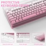 Attack Shark KC04 Acrylic Clear Transparent Keyboard Cover(17.4 * 6.5 * 1.89 inch) with Dustproof Waterproof Anti-hit Anti-cat Protective Case for Standard 104 Key Mechanical Gaming Keyboard Pink - Image 5