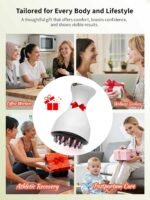 Lymphatic Drainage Massager & Anti Cellulite Massage Tool, for Legs, Arms & Belly, Body,Helps Reduce Stretch Marks & Cellulite,with SoothingPulse, Light Heat & Vibration (White) - Image 7