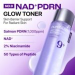 numbuzin No.9 NAD+ Salmon PDRN Toner, Glass Skin Hydrating Toner with Peptides & Niacinamide, Instant Plumping, Firming & Anti-Aging Korean Skincare, 5.07 fl oz - Image 3