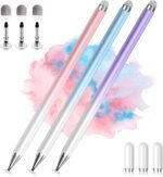 Stylus Pens for Touch Screens, 2 in 1 High Precision Universal Stylus Pen for iPad Compatible with Apple, iPhone, iPad, Android, Microsoft Tablets, Phones, 3 Pack - Blue, Pink, Purple - Image 2