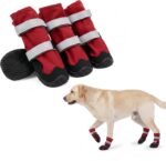 PAWsay Dog Hiking Boots with High Top Non Slip Dog Shoes for Slippery Land | Water-resistant Paw Protectors for Outdoor Walking Running Adjustable Dog Shoes for Medium Large Dogs to Prevent Scratching - Image 2
