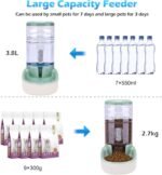 Kacoomi Automatic Dog Cat Feeder and Water Dispenser Gravity Food Feeder and Waterer Set with Pet Food Bowl for Small Medium Dog Puppy Kitten, Large Capacity 1 Gallon x 2 - Image 3