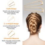 French Hair Pin 3PCS for Women Elegant French Twists, Buns, Updos | with No Hair Damage, U-shaped French Pin Great Hold and Comfortable Keeps Hair in Place (Gold Black Silver) - Image 6